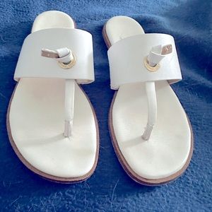 Michael Kors White Leather Sandals  Size 8M